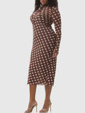 Bryony Dress in Chocolate Halo Dot