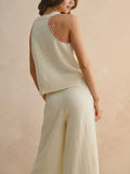 Take Me Out Stitch Tank in Ivory & Red
