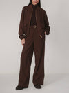 Keagan Short Blouson Jacket in Dark Cocoa Mini Check