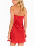 Taylor Tube Mini Dress in Red Luxe Satin