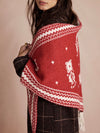 Over The Coat Shawl in Red