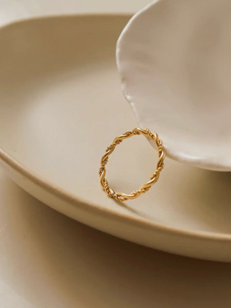 Minimalist Thin Braided Ring