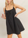 Girly & Gathered Mini Dress in Black
