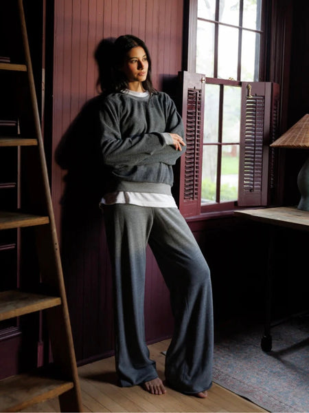 Marley Fleece Pants in Dark Heather Grey