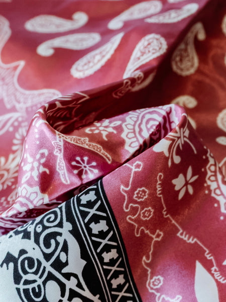 Retro Paisley Scarf in Dusty Pink