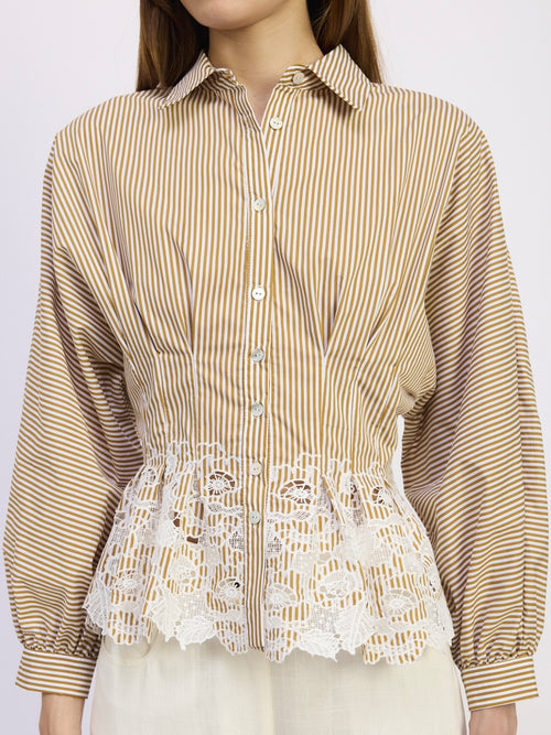 Juliette Top in Mustard Stripe