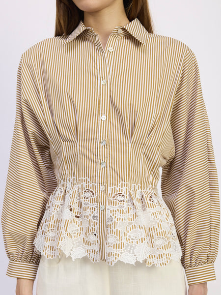 Juliette Top in Mustard Stripe