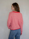 Piper Cardigan in Red Stripe