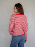 Piper Cardigan in Red Stripe