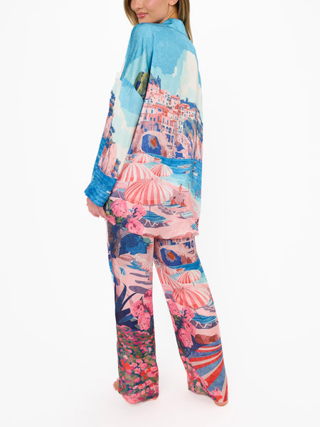 Overslept PJ Set in Oasis Beach Club Silky