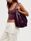 Suzie Suede Slouch Tote in Fig