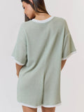 Wiffle Waffle Romper in Sage