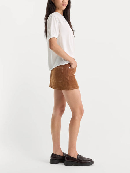 The Better Than Suede Mini Skirt in Cafe Clay