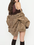 Carter Bomber Jacket in Mod Leopard Denim