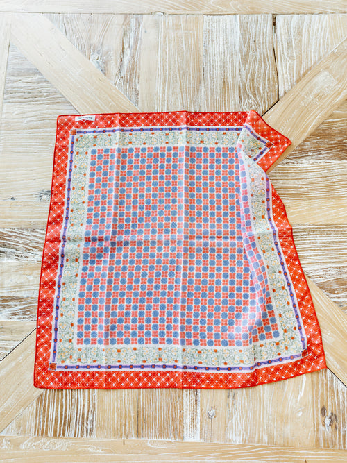 Red & Blue Floral Scarf