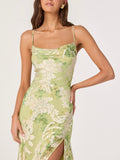 Gaia Dress in Light Green Floral
