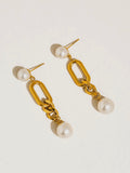 Lyrisme Pearl Drop Chain Earrings