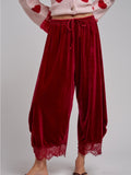 She's The Boss Velvet Balloon Pants in Red