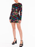 All Night Skort in Flower Pop Multi Sequins