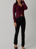 Cinched & Serious Top in Maroon