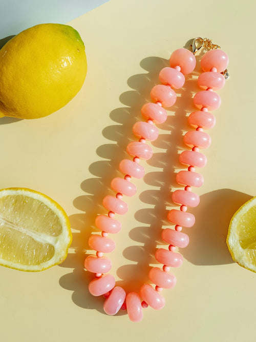 Bulky Bauble Necklace in Pink