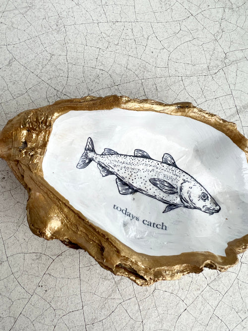 Decoupaged Fresh Catch Shell Ring Dish