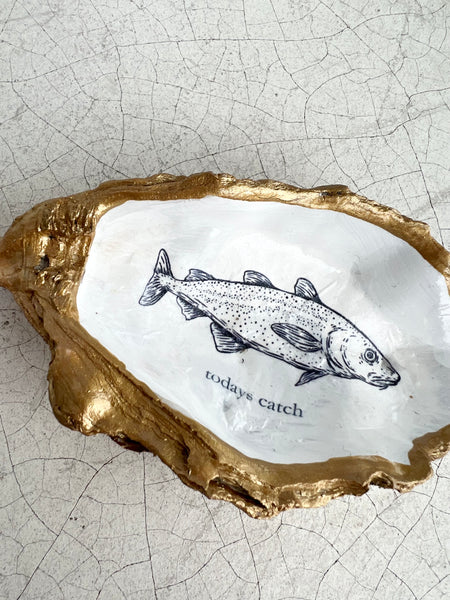 Decoupaged Fresh Catch Shell Ring Dish