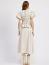 Azra Top in Ivory & Navy Pinstripe