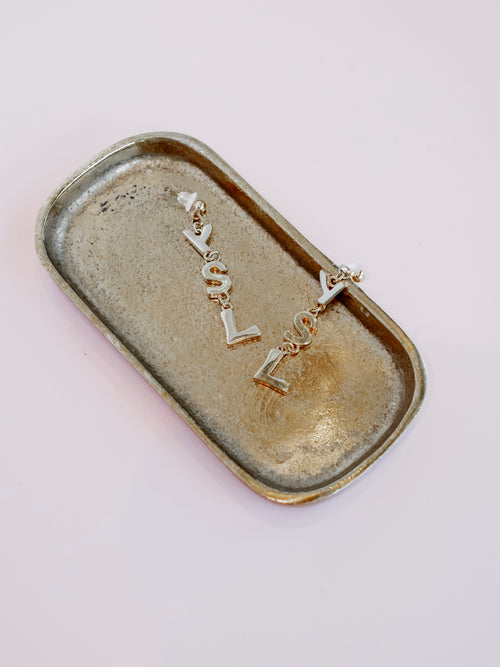 Repurposed 3 Letter Earring in Gold
