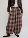 Moonflower Plaid Balloon Pant in Black Combo