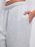 Crystal Allover Wide Leg in Heather Grey