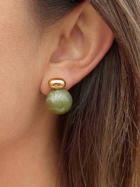 Velisse Marble Earrings in Green