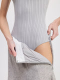 Reed Knit Bodysuit in Grey