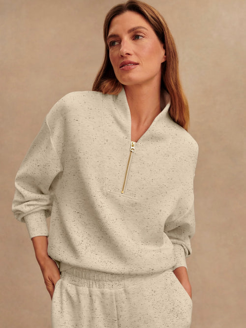 Davidson Sweat in Ivory Marl Fleck
