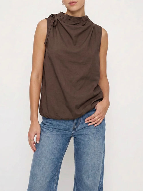 Cinch You Asked Top in Chocolate