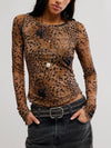 Lilly Printed Long Sleeve in Brown Combo