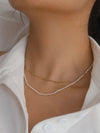 Camryn Layered Pearl Chain Necklace