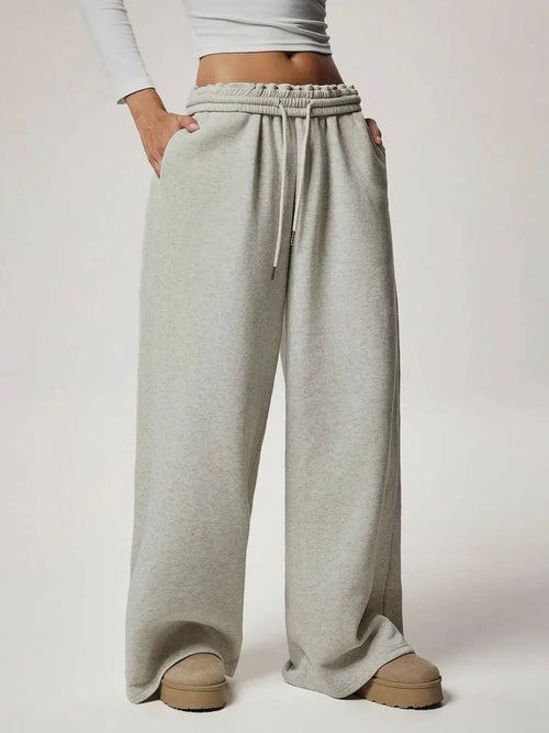You Want A Fleece Of Me Sweatpants in Light Grey
