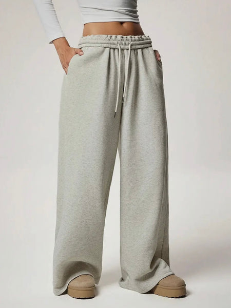 You Want A Fleece Of Me Sweatpants in Light Grey