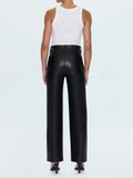 Cassie Faux Leather Pant in Onyx