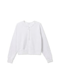 Bowen Button Sweatshirt in White