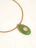 Attica Stone CZ Pendant Necklace in Green