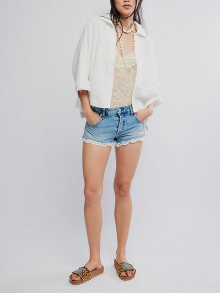 Ruffles At The Resort Button Up in Pink