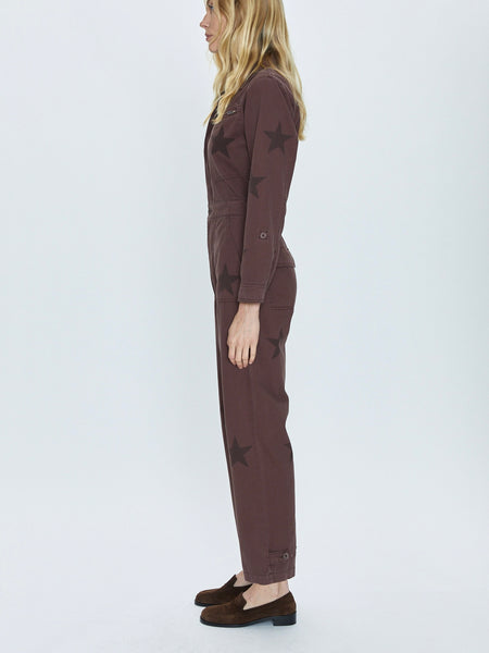 Campbell Long Sleeve Jumpsuit in Royal Coffee