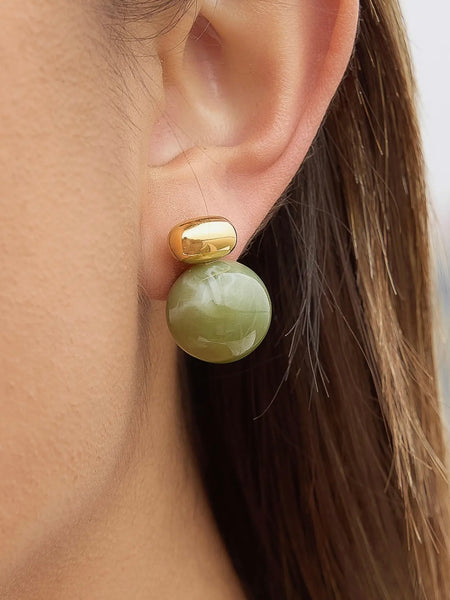 Velisse Marble Earrings in Green