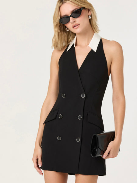 Perah Collared Dress in Black