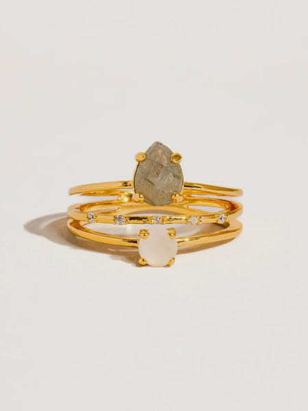 Sabine Multi Stone Ring in Olive