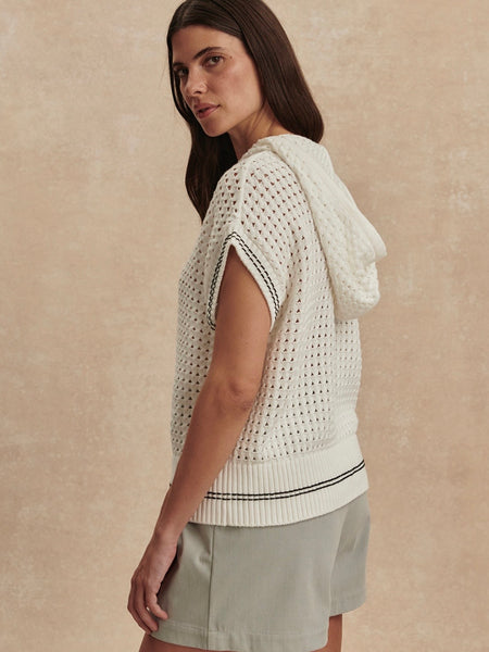 Vittoria Knit Hoodie in Snow White