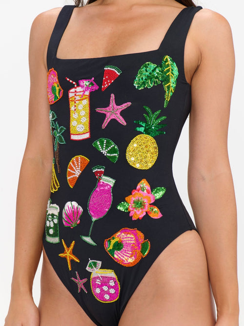Italia One Piece in Vacay Cocktails Embellishment