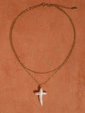 Aurise Pearl Cross Necklace